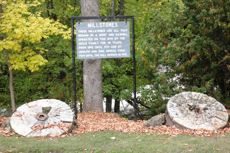 Mill stones at Inglis Falls.